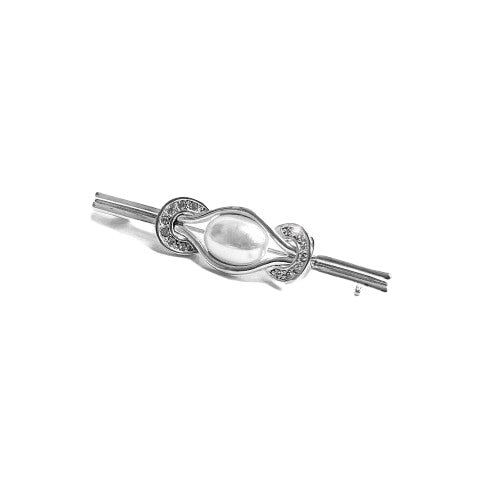 Equetech Stock Pin – Pearl & Horseshoes